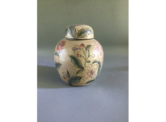 Ceramic Ginger Jar Asian Stmaped - Made In Macau