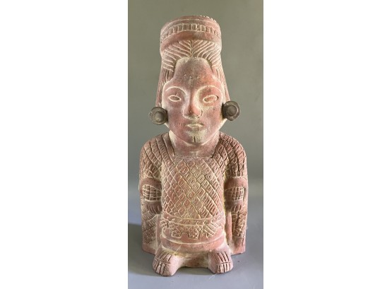 Handcrafted Terracotta Mayan Style Statue