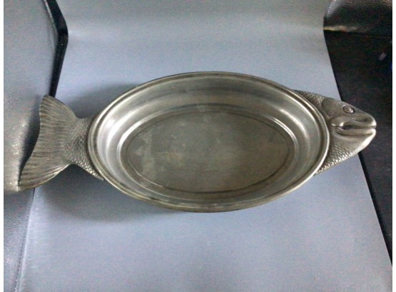Pewter / Silver Lated Fish Style Serving Tray