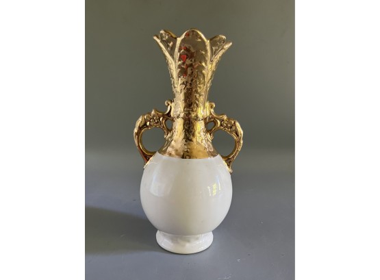 24K Gold Trim Porcelain Bud Vase - Made In USA