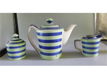 Hand Painted Ceramic Teapot Set - 3 Total Pieces