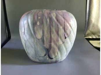 Ceramic Hand Painted Vase - Artist Signed KUTE 86
