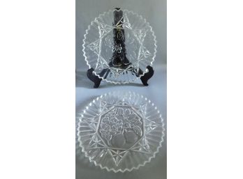 Cut Glass Decorative Plate - 2 Total