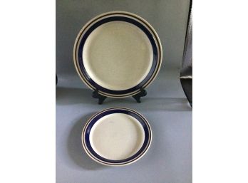 Contemporary Chateau Hand Painted Stoneware Plate Set - 14 Total