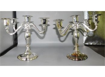 Godinger Silver Plated Candlestick Holders - 2 Total