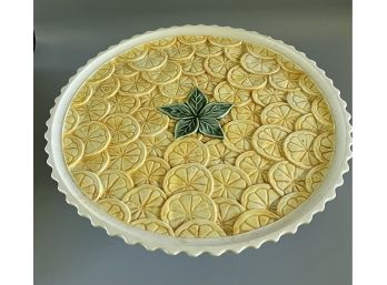 Ceramic Lemon Pattern Cake Stand - Made In Portugal