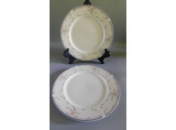 Sango Regal Collection Fine Ivory China Bridal Rose Pattern Plates - 2 Total