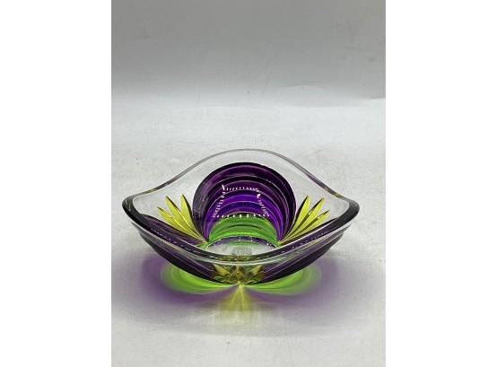 Murano Hand Painted Multi-colored Glass Bowl