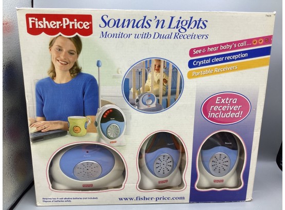 Fisher Price Sounds N' Lights Monitor With Dual Receivers New In Box #71624