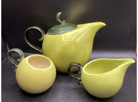 Hull Oven-proof Ceramic Teapot, Creamer & Sugar Bowl - Set Of 3