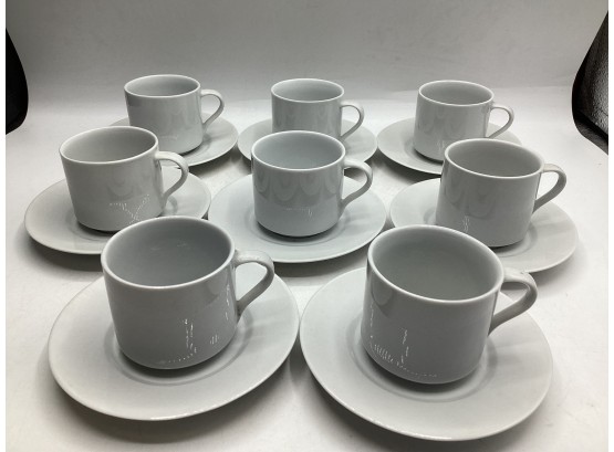 Tienshan 'prelude' Porcelain Demitasse Cups & Saucers - Service For 8