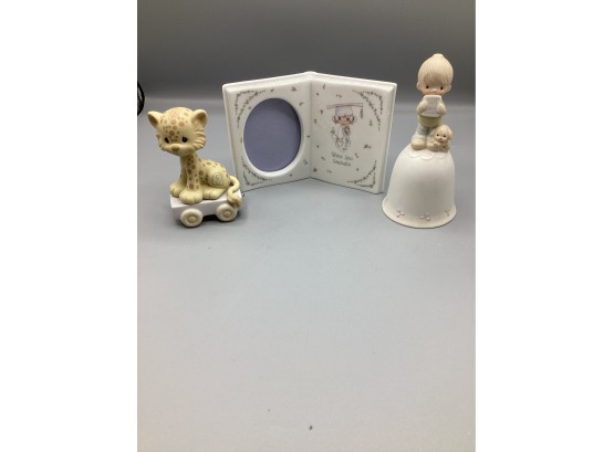 Precious Moments Wishing You Grrr Eatness, God Understands Bell, Graduate Picture Frame, 3 Piece Lot