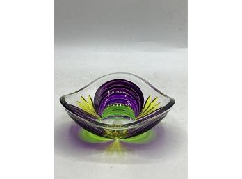 Murano Hand Painted Multi-colored Glass Bowl