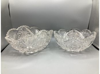 Pair Of Cut Crystal Bowls