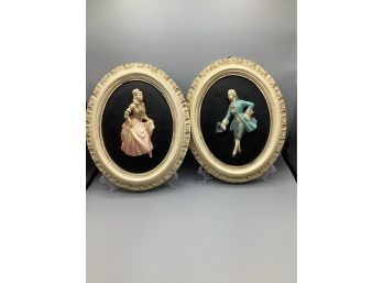 Victorian Style Medallion  Durotex Hand Finished Wall Decor, Set Of 2