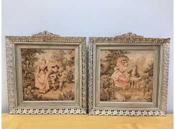 Sungott Art Studios NY Beauty For The Home  Framed Courting Couple Tapestry - Set Of 2