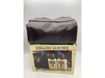 English Leather Travel Bag & Cologne In Original Box