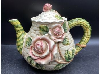 Takahashi Hand-painted Ceramic Rose Teapot
