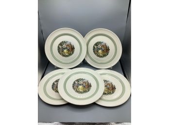 Limoges American Chantilly Dinner Plates Made In USA,  5 Plates Total