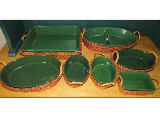 Temptations By Tara Ovenware With Handled Basket Holders - Set Of 6