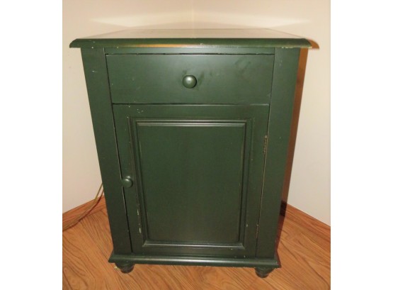 Green Wood Cabinet With 1 Door/1 Drawer