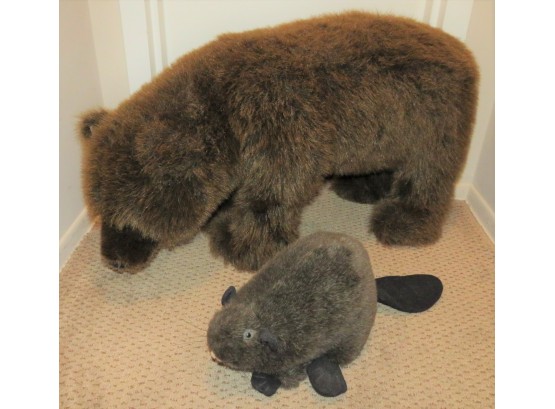 Plush Bear & Beaver - Set Of 2