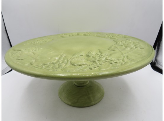 Green Ceramic Pedestal Cake Stand