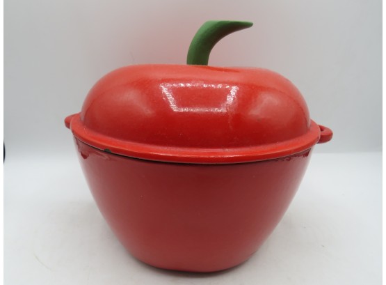 Country Cottage Cast Iron Apple Handled Pot With Lid
