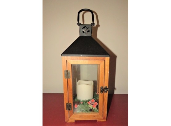 Lantern Style Candle Holder With Battery Operated Candle