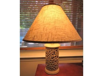 Ceramic Crackle-effect Table Lamp With Shade