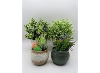Artificial Plants In Pots - Set Of 4