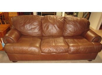 Sealy Furniture Brown Leather Sofa