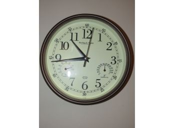 Sterling & Noble Wall Clock With Plastic Frame Mfg. #9, Temperature/Humidity