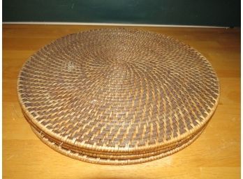 Round Wicker Weave Placemats - Set Of 4