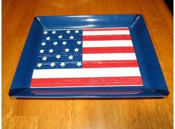 American Flag Plastic Serving Tray