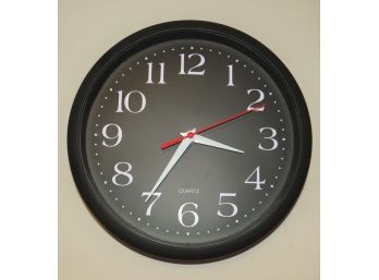 Black Quartz Wall Clock, Battery Operated