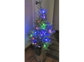 Lighted Artificial Tree In Pot With Multi-light Changing Lights