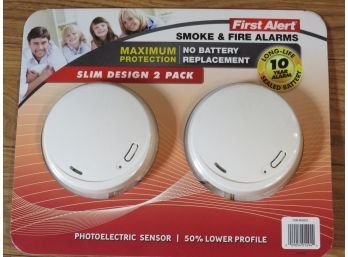 First Alert Smoke & Fire Alarms - 2 Pack - New In Packaging