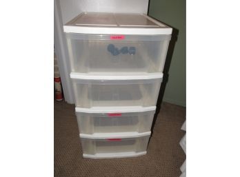 Plastic Storage Cart With Wheels, 4 Drawers