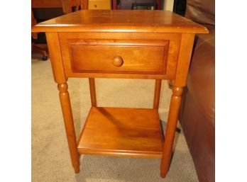 Wood Side Table With 1 Drawer And Shelf