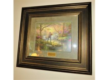 Thomas Kinkade 'it Doesn't Get Much Better' Framed Image With Certificate Of Authenticity