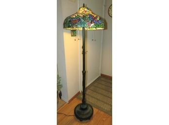 Tiffany Style 3-light Floor Lamp With Duck Motif