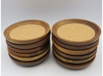Wood/cork Coasters - Set Of 12