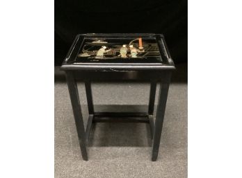 Black Wood Asian Accent Table
