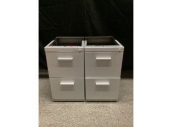 Metal File Cabinets With Open Top - Set Of 2