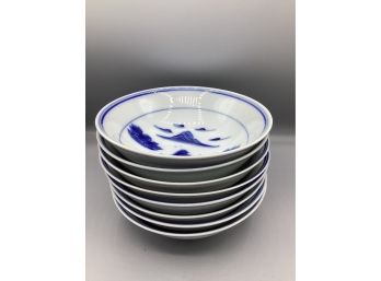 Blue/white Asian Bowl - Set Of 8
