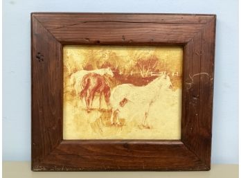 Horses Painting On Canvas, Framed