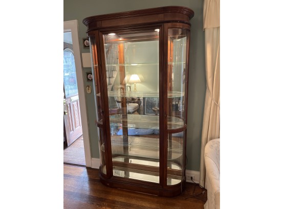 Solid Wood Lighted 5 Shelf Curio Cabinet