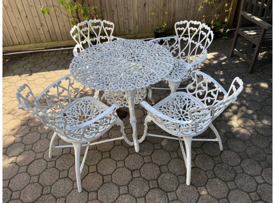Vintage Cast Aluminum Table And Chair Set