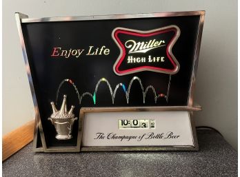 Vintage Miller High Life Beer Advertising Clock